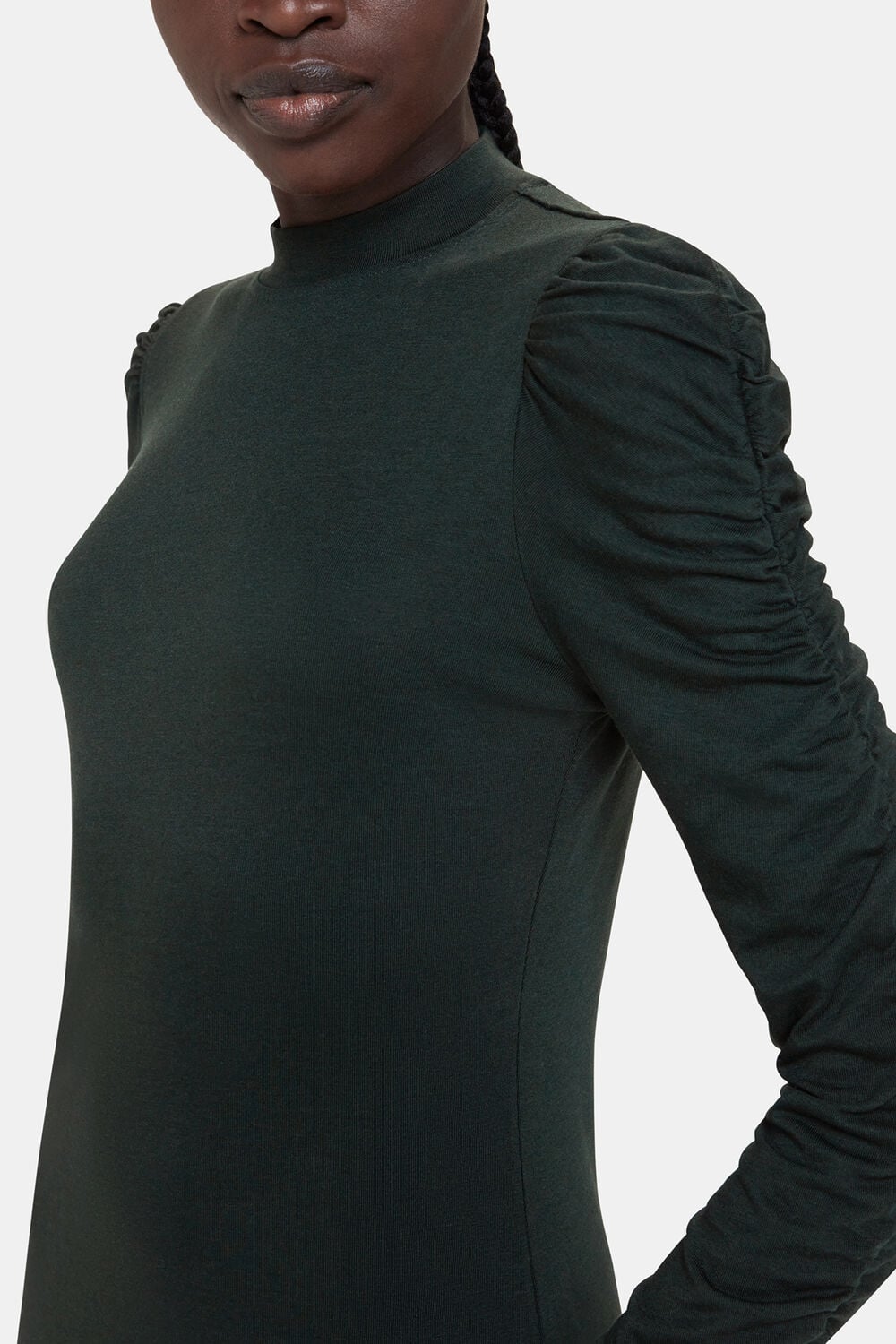 Ruched Sleeve Jersey Dress