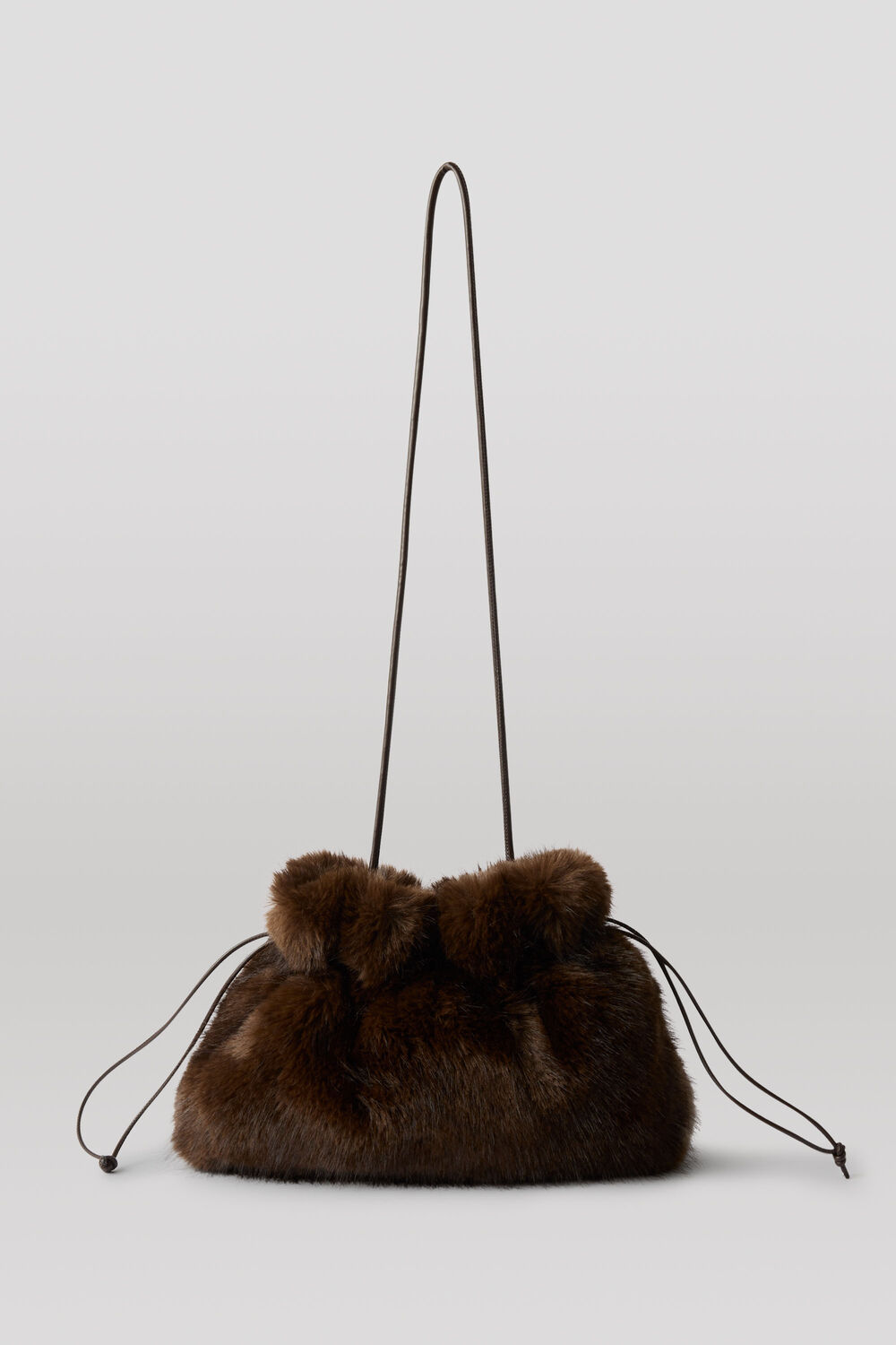 Drawstring Faux Fur Bag