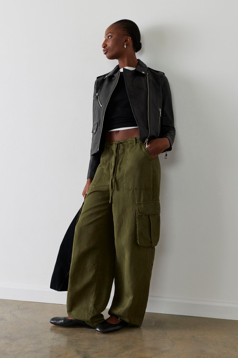 Agnes Pocket Leather Jacket