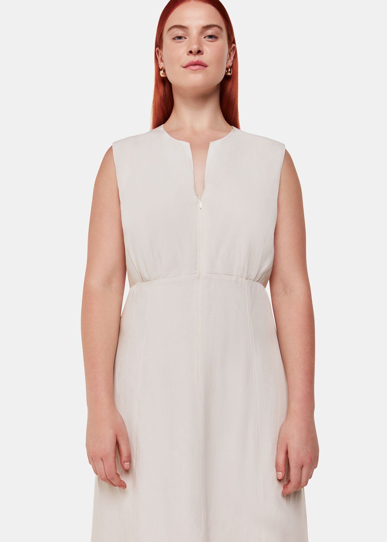 Abbie Linen Blend Midi Dress