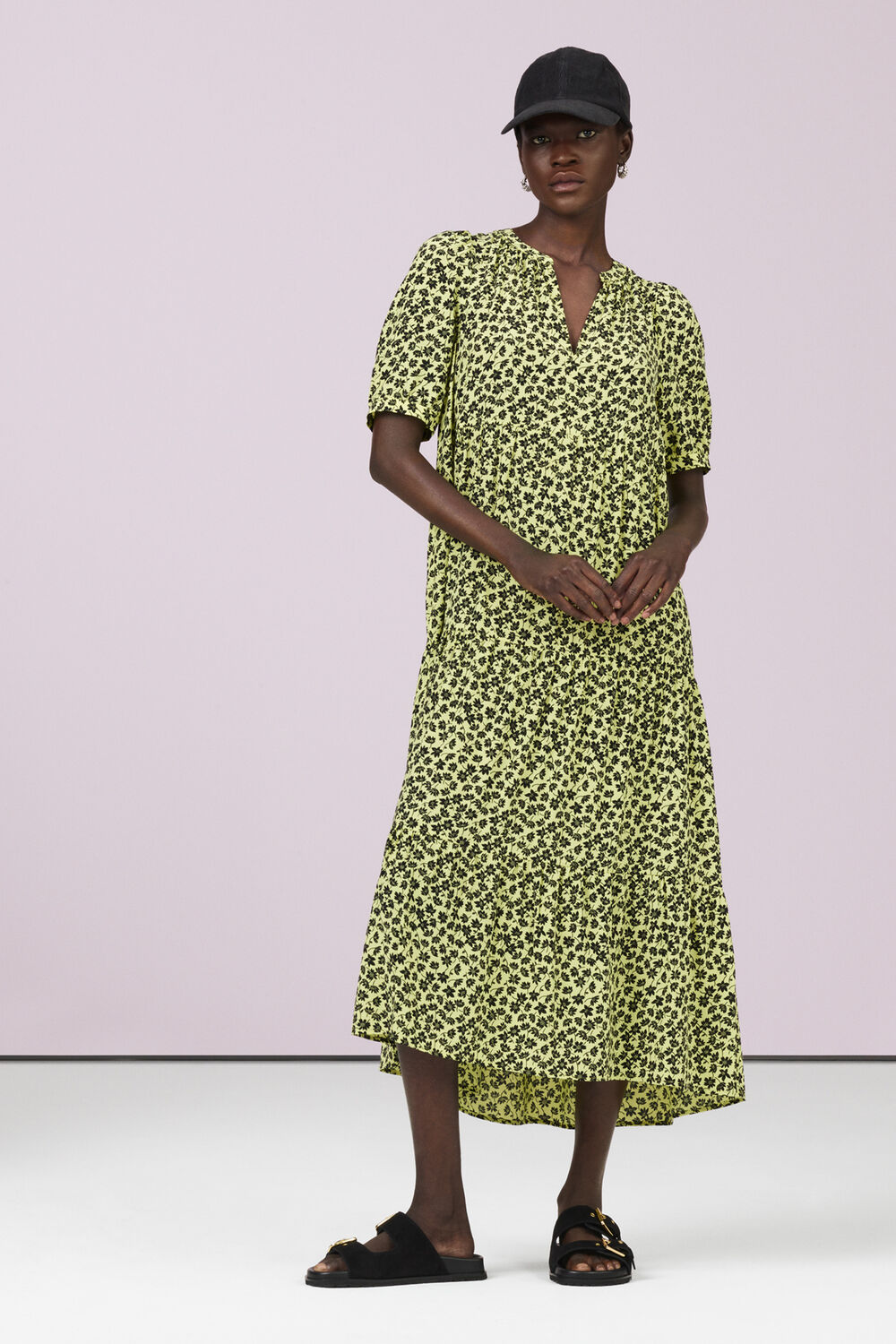 Buttercup Floral Trapeze Dress