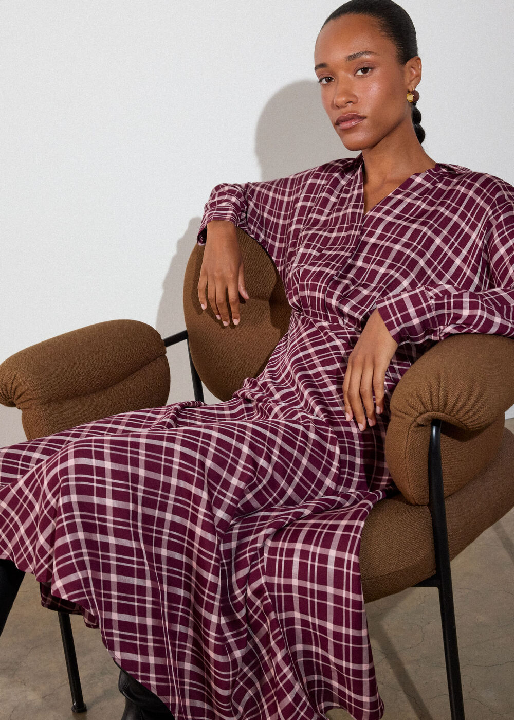 Check Midi Shirt Dress