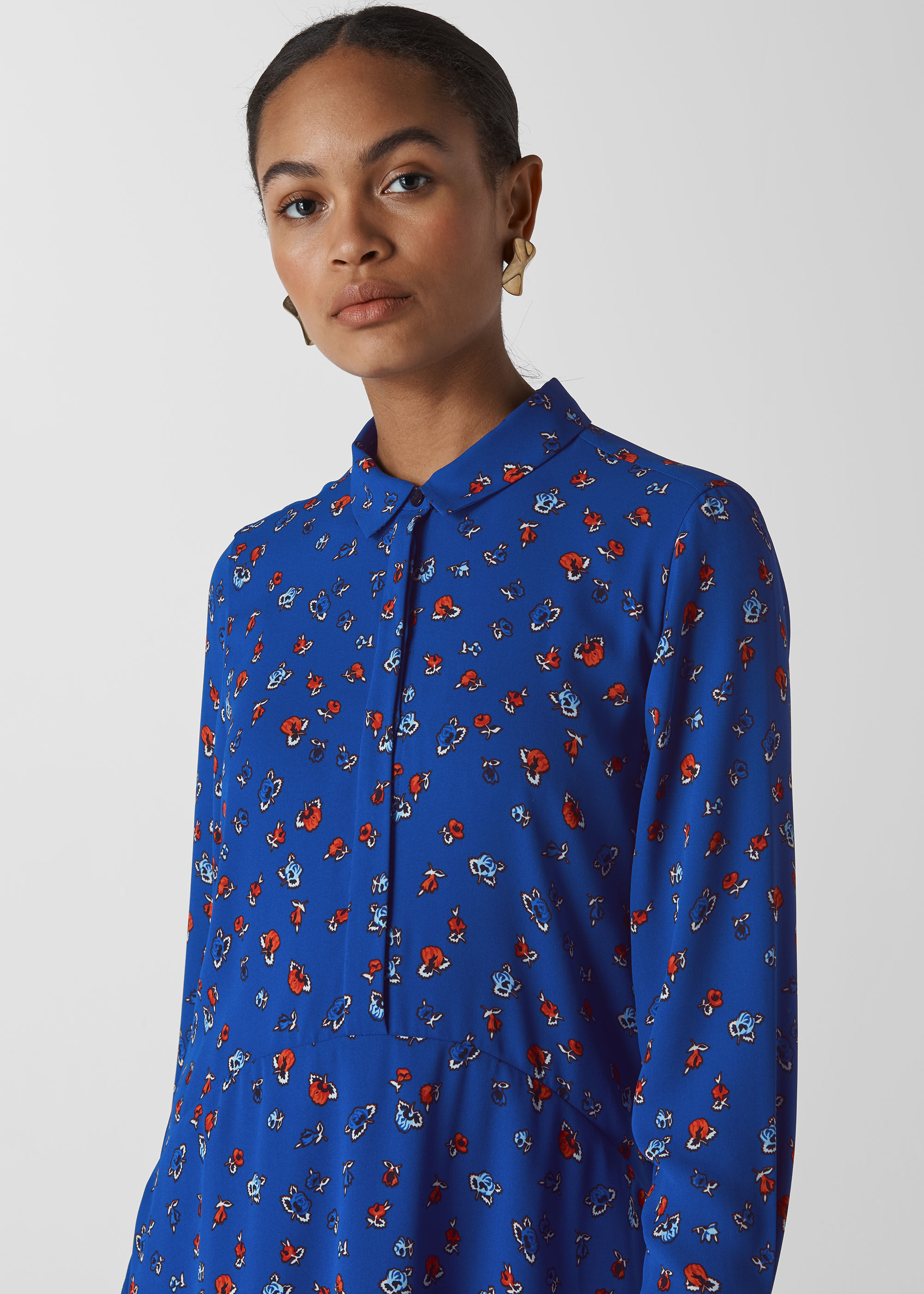 Whistles ditsy floral print shirt dress