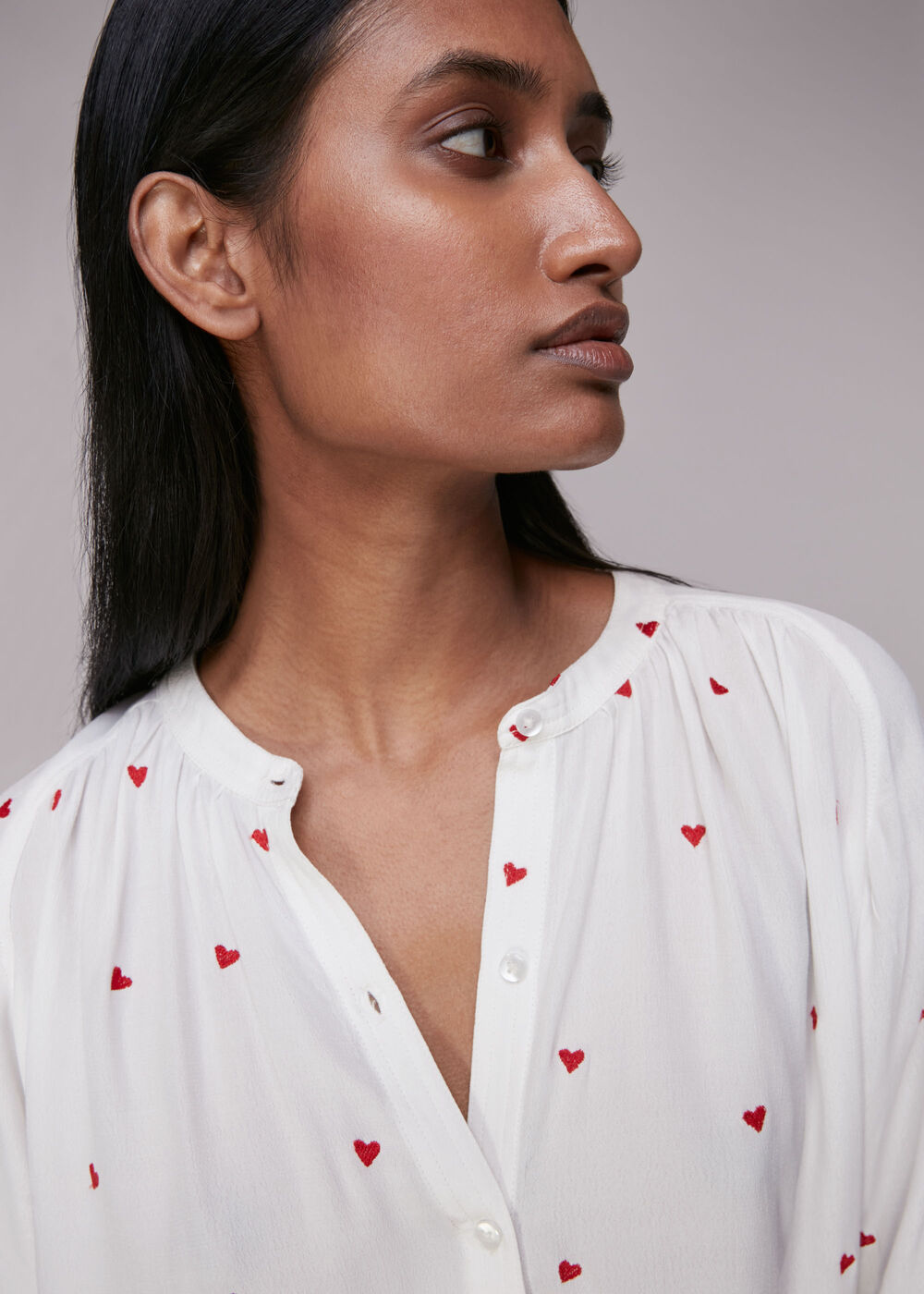 Heart Embroidered Top