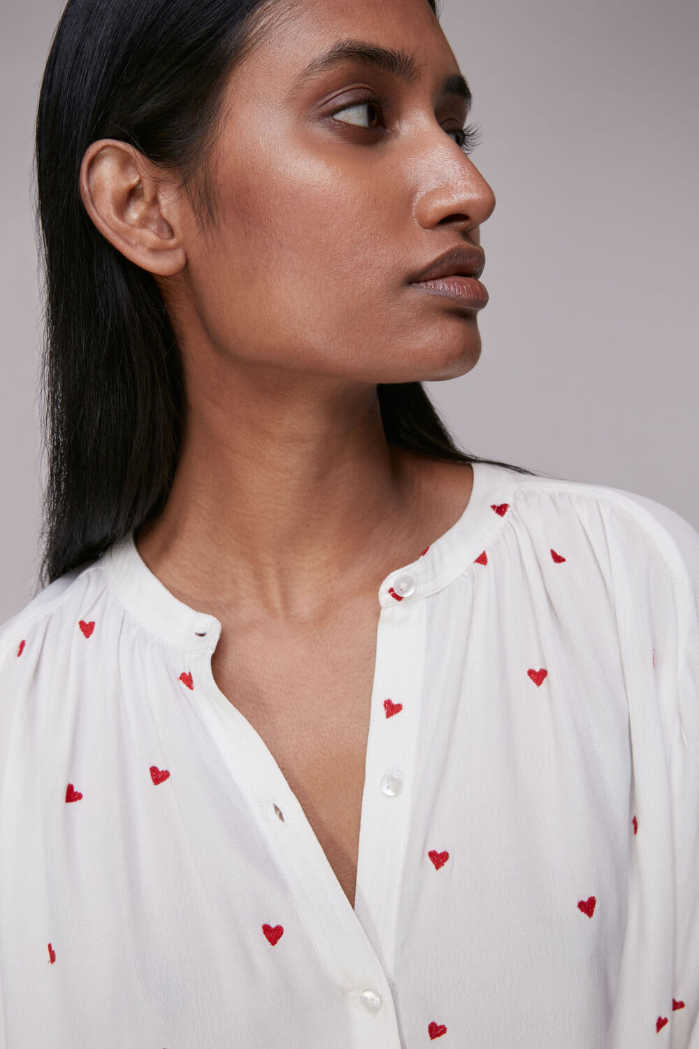 Heart Embroidered Top