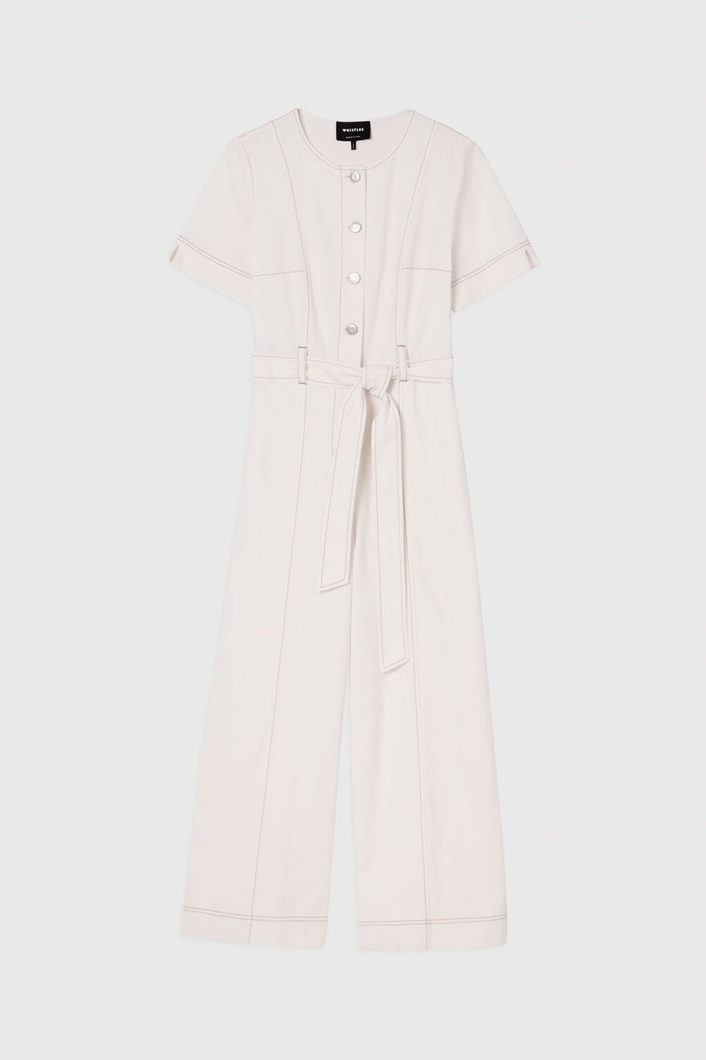 Ivory Button Down Jumpsuit