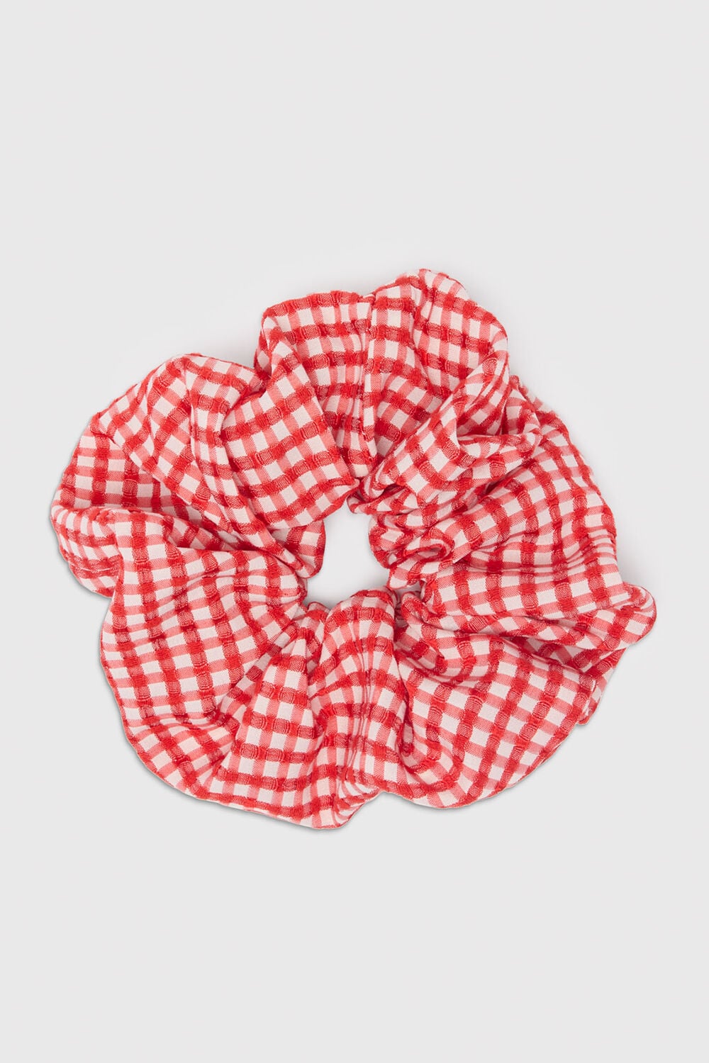Gingham Shirred Scrunchie