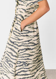 Feathered Tiger Midi Dress