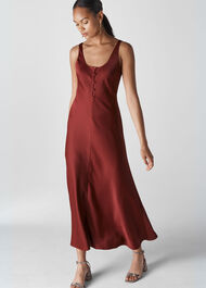 satin slip dress burgundy Burgundy Silk Slip Dress – Charlene Tang