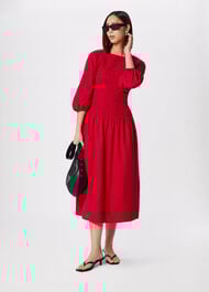 Smocked Bodice Midi Dress