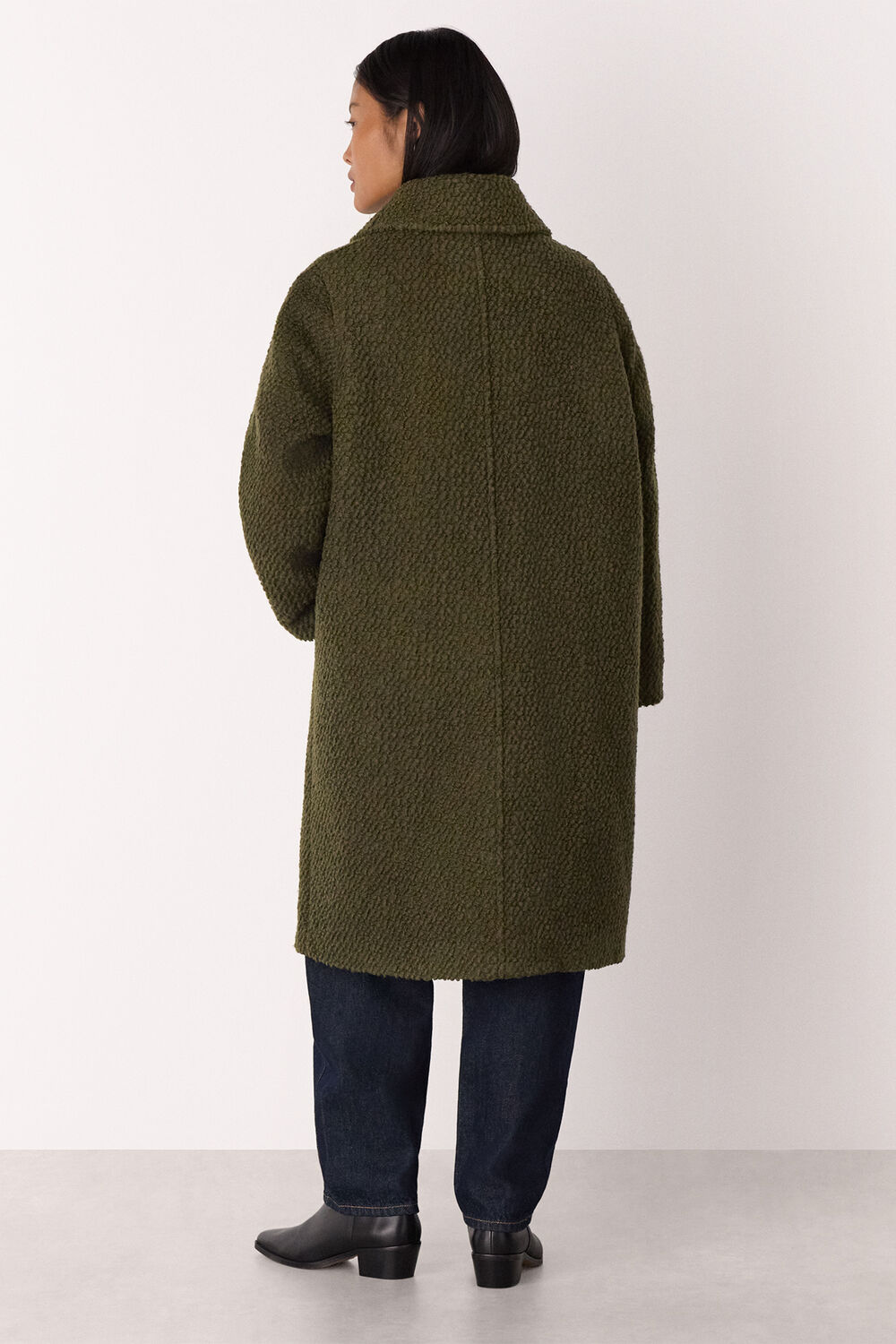 Khaki Petite Romy Boucle Coat
