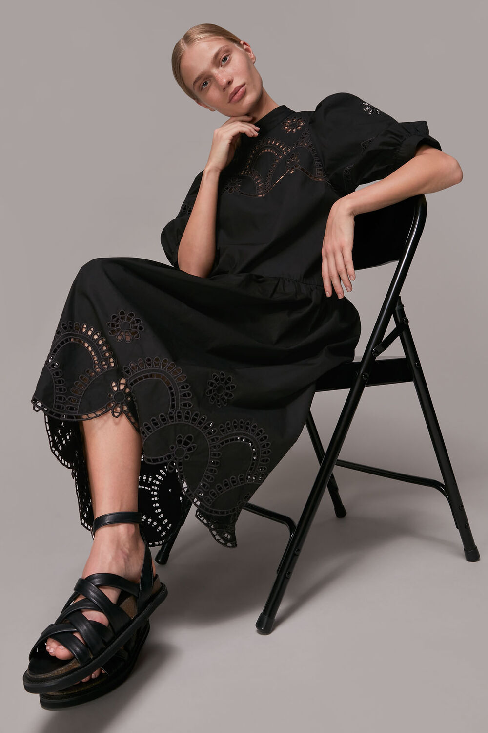 Broderie Cutwork Poplin Dress