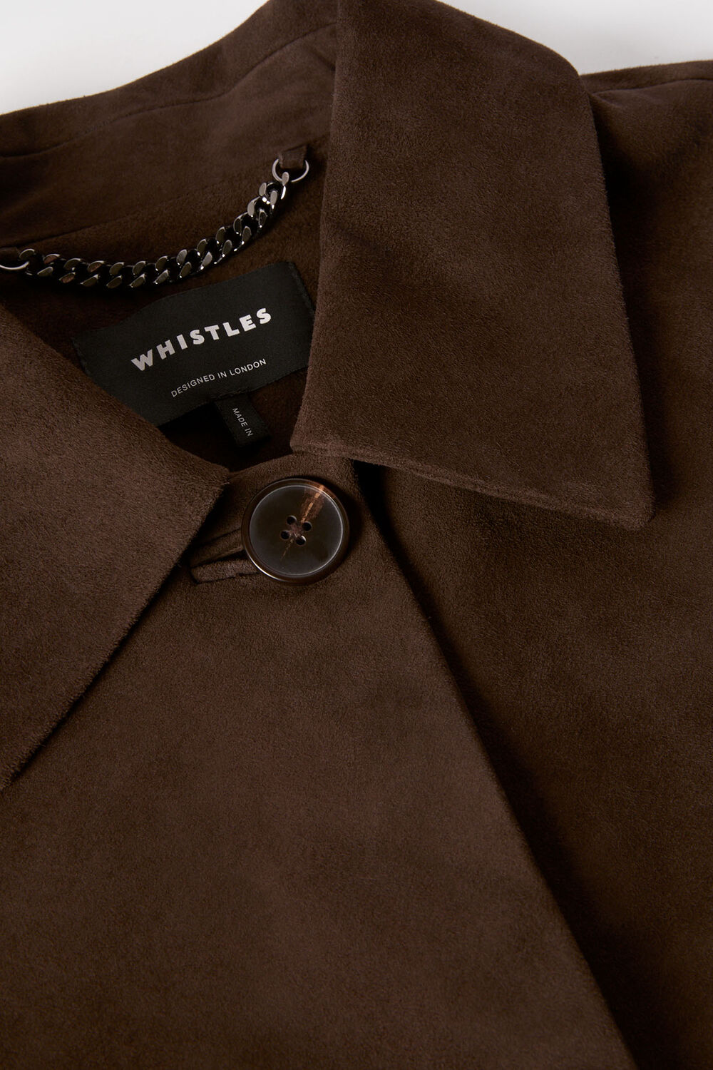 Button Cropped Suede Jacket