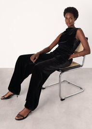Velvet Twist Waist Jumpsuit