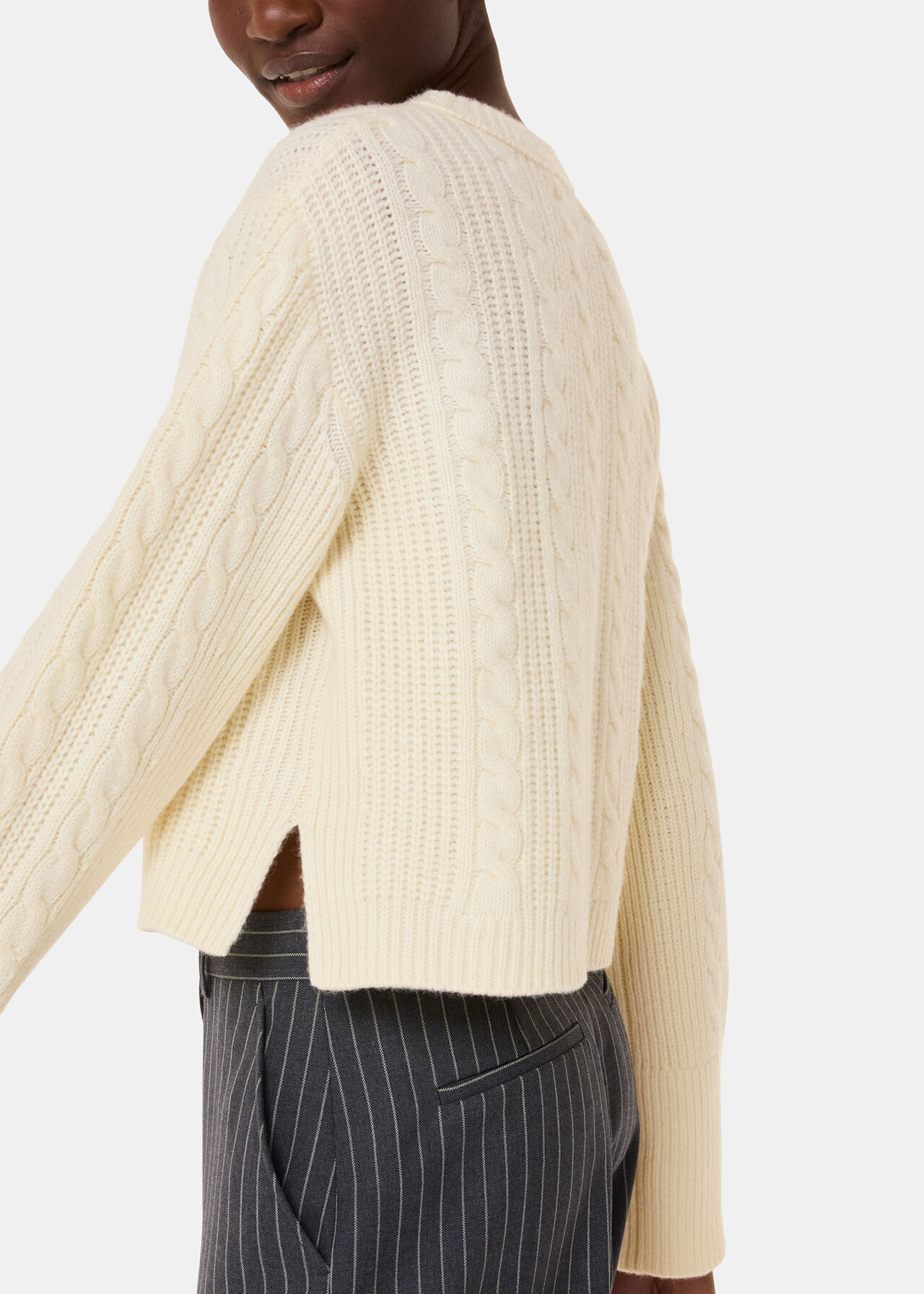 Cable Detail Crew Neck Knit
