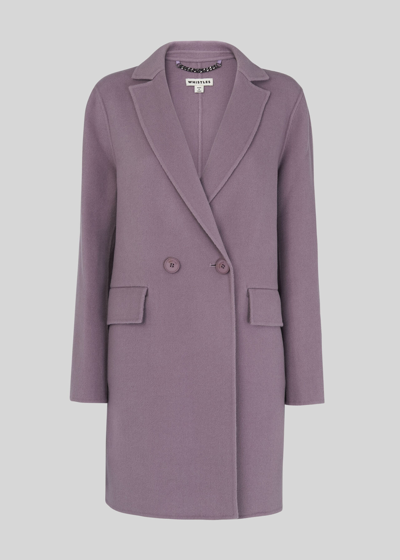 Lilac Double Faced Wool Coat | WHISTLES