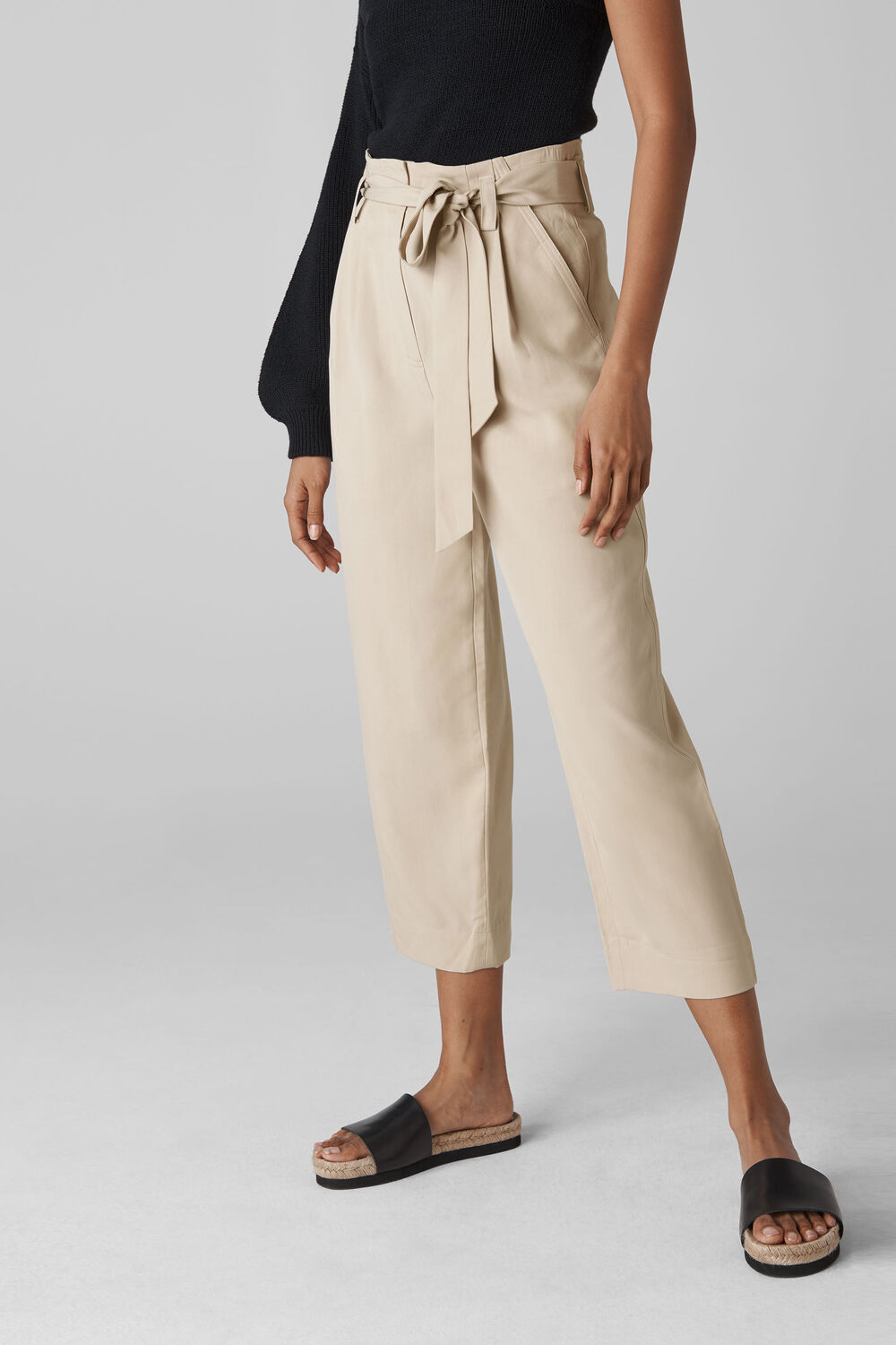 Paper Bag Belted Trouser Neutral