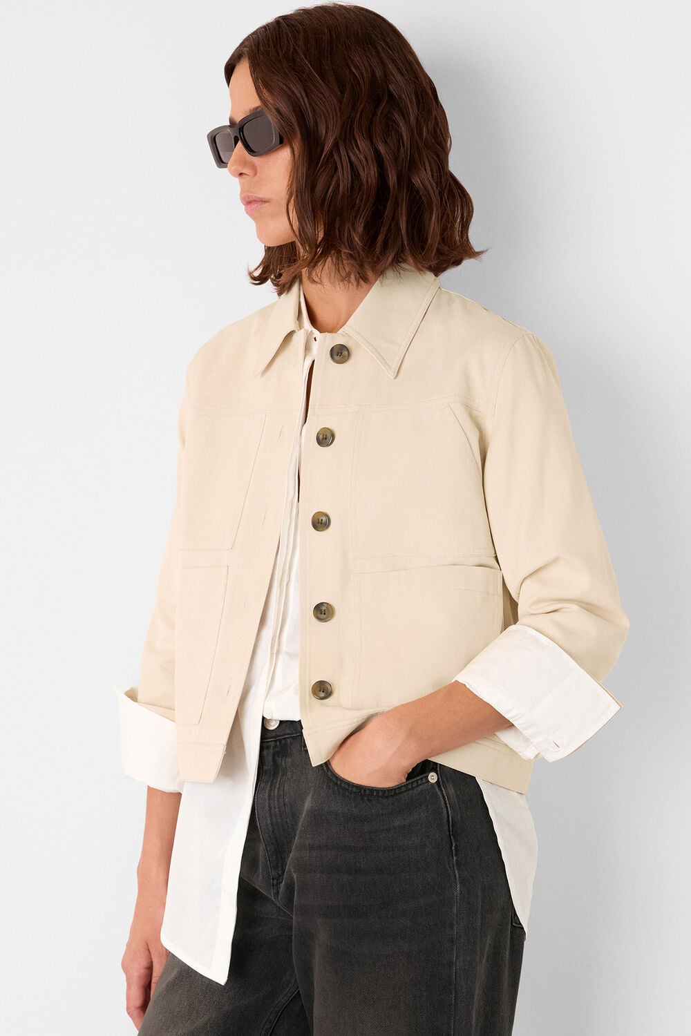 Neutral Mia Pocket Detail Jacket
