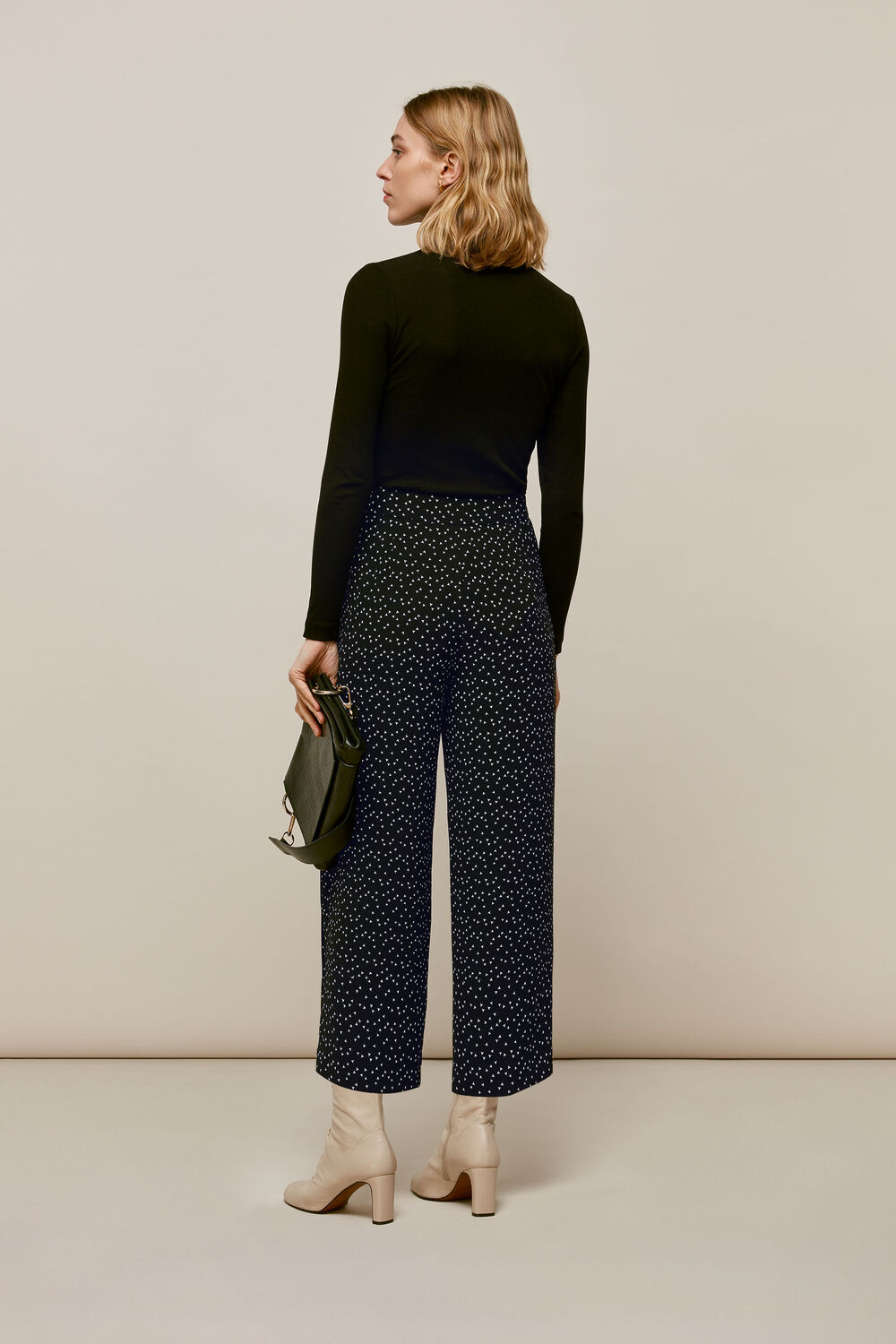 Micro Triangle Crepe Trouser Black/Multi
