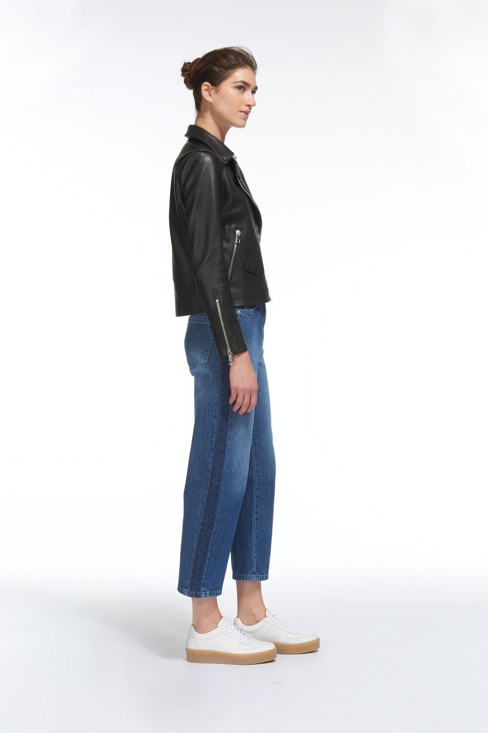 Black Agnes Leather Biker
