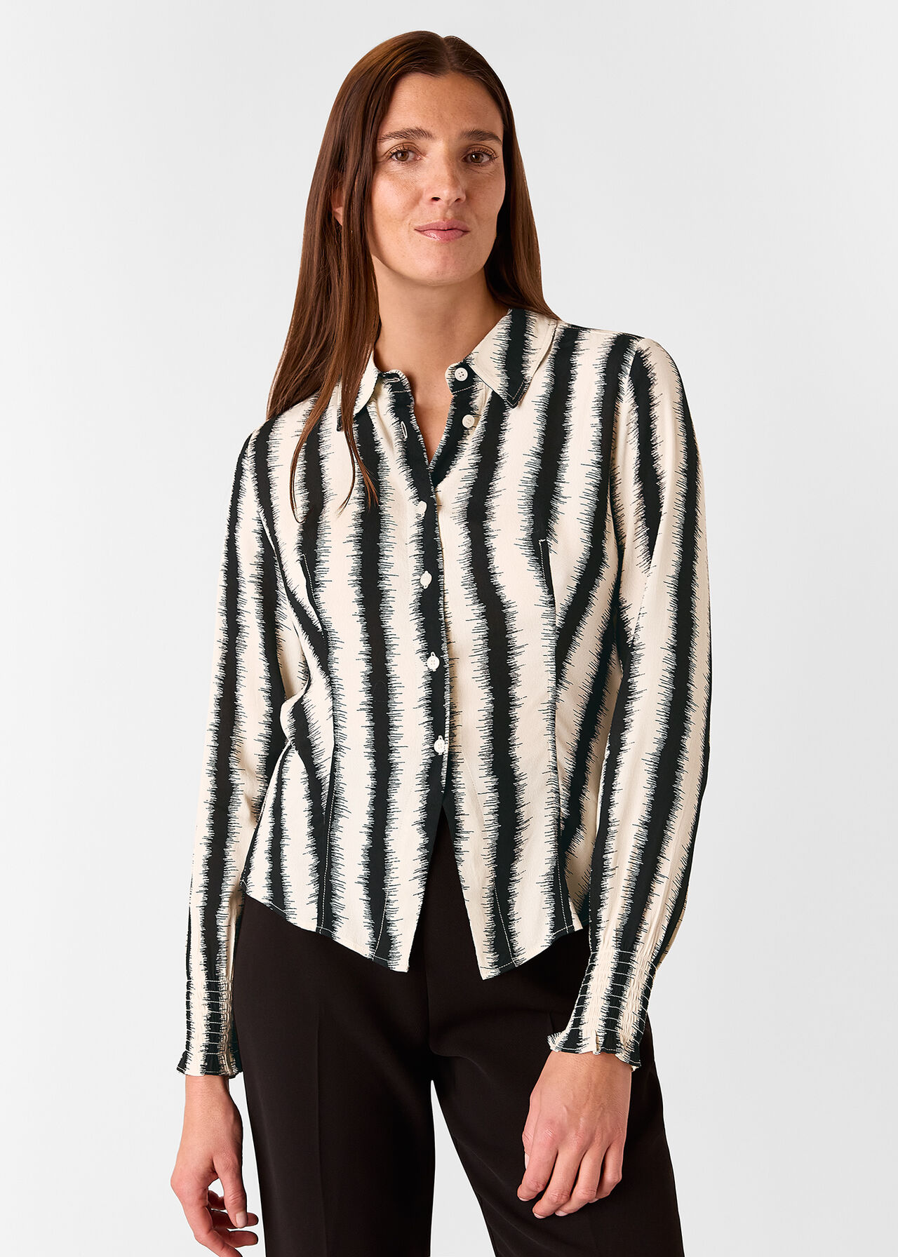 Petite Hazy Stripe Fitted Shirt