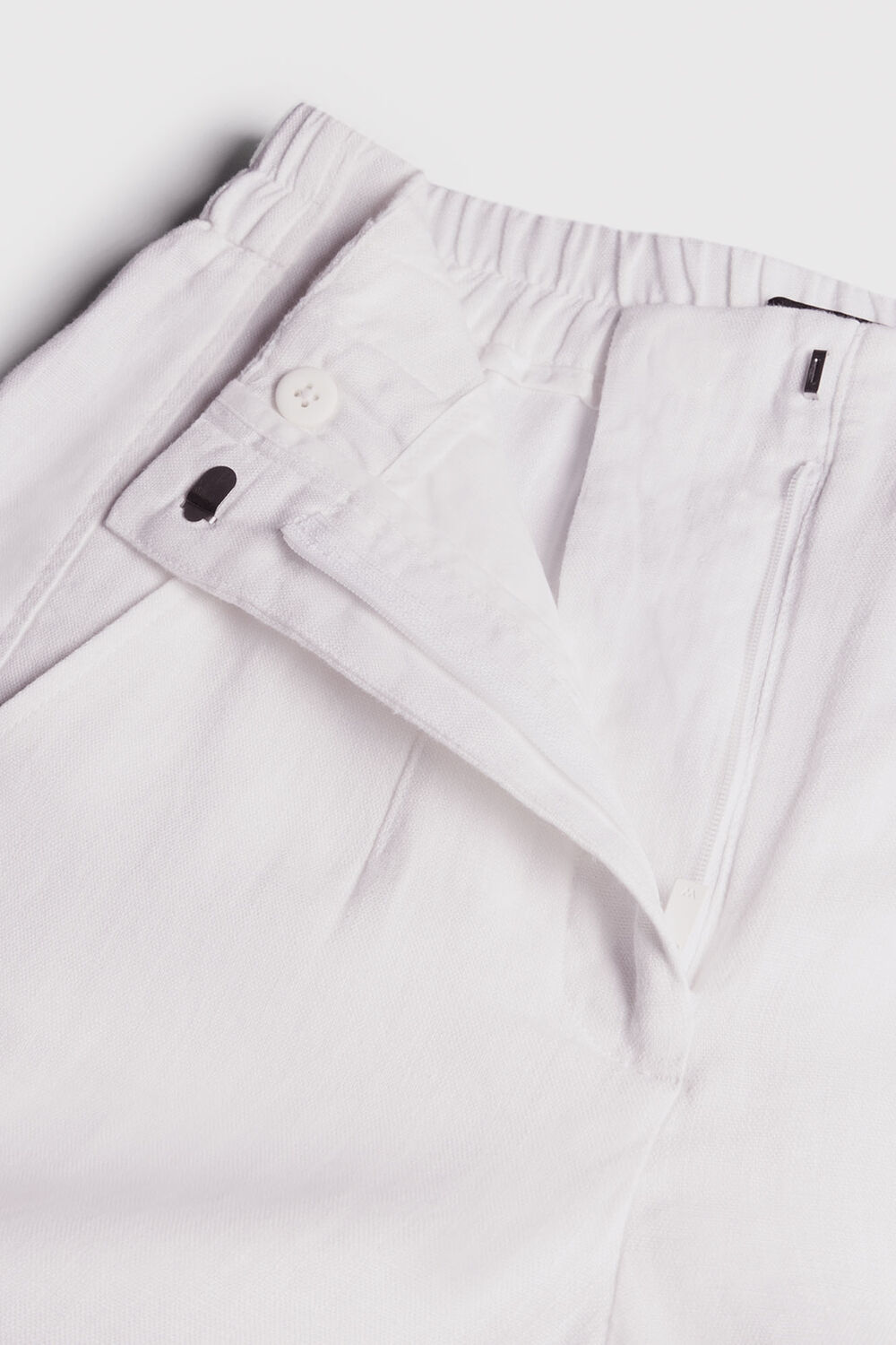 White Linen Barrel Leg Trouser
