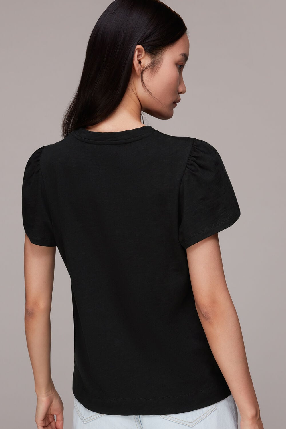 Cotton Frill Sleeve T Shirt