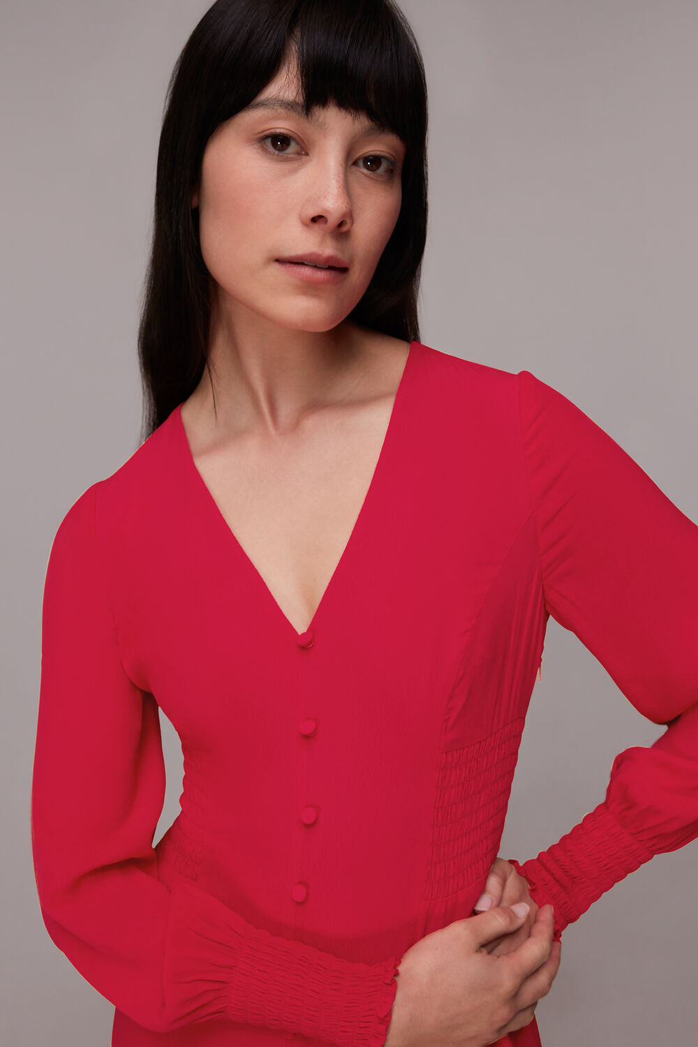 Ilana Shirred Midi Dress