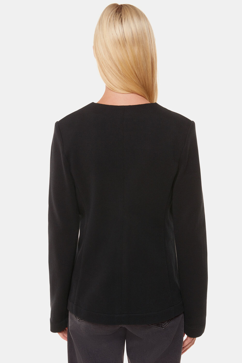 Black Lucy V Neck Jersey Jacket