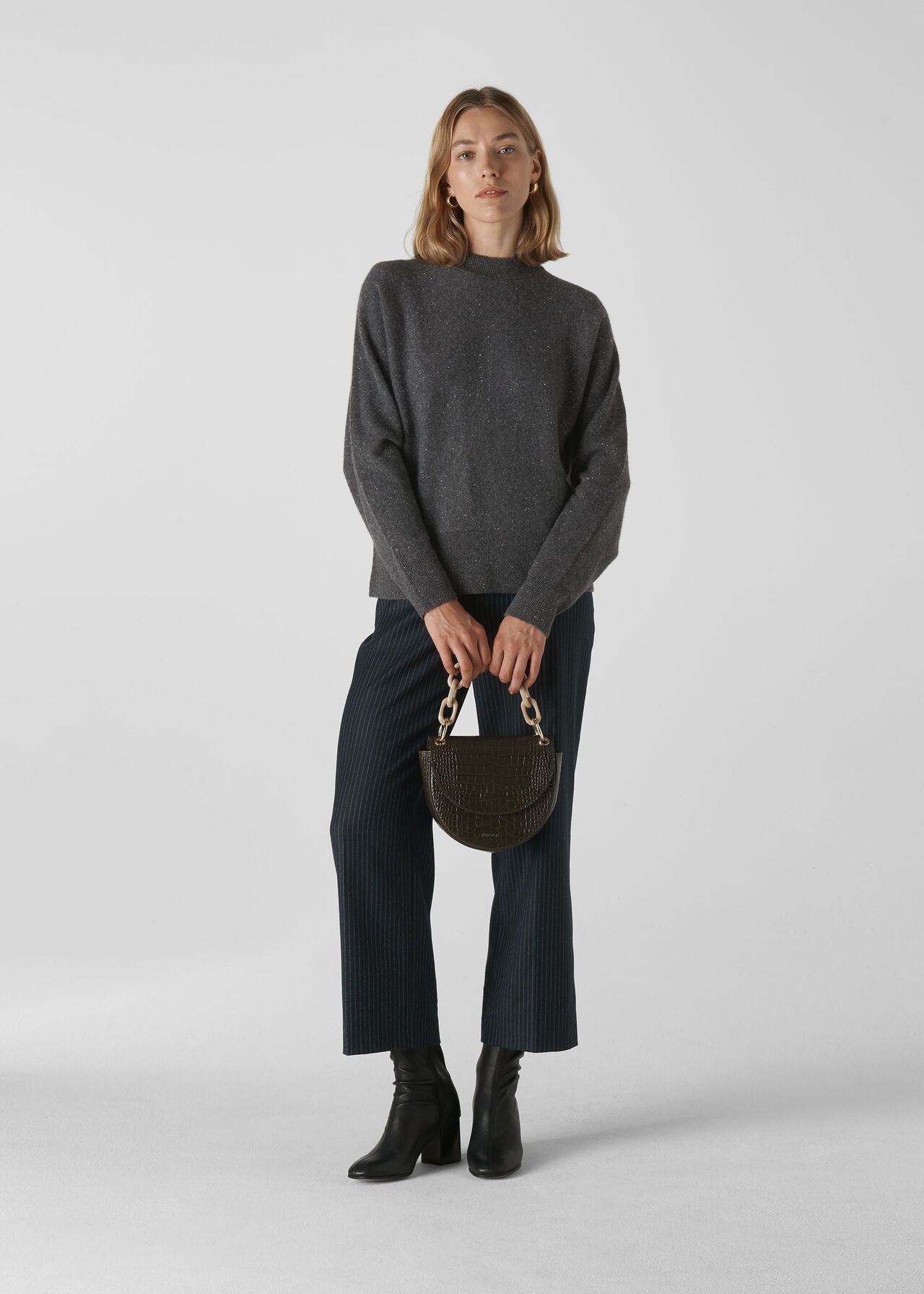 Grey/Multi Dolman Cashmere Knit | WHISTLES