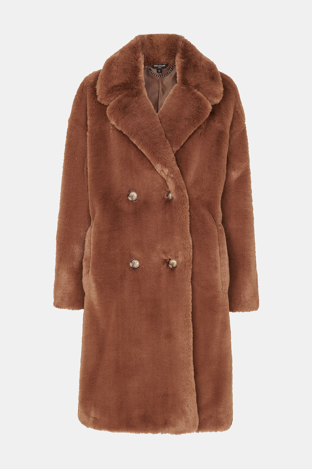 Brown Petite Teddy Faux Fur Coat