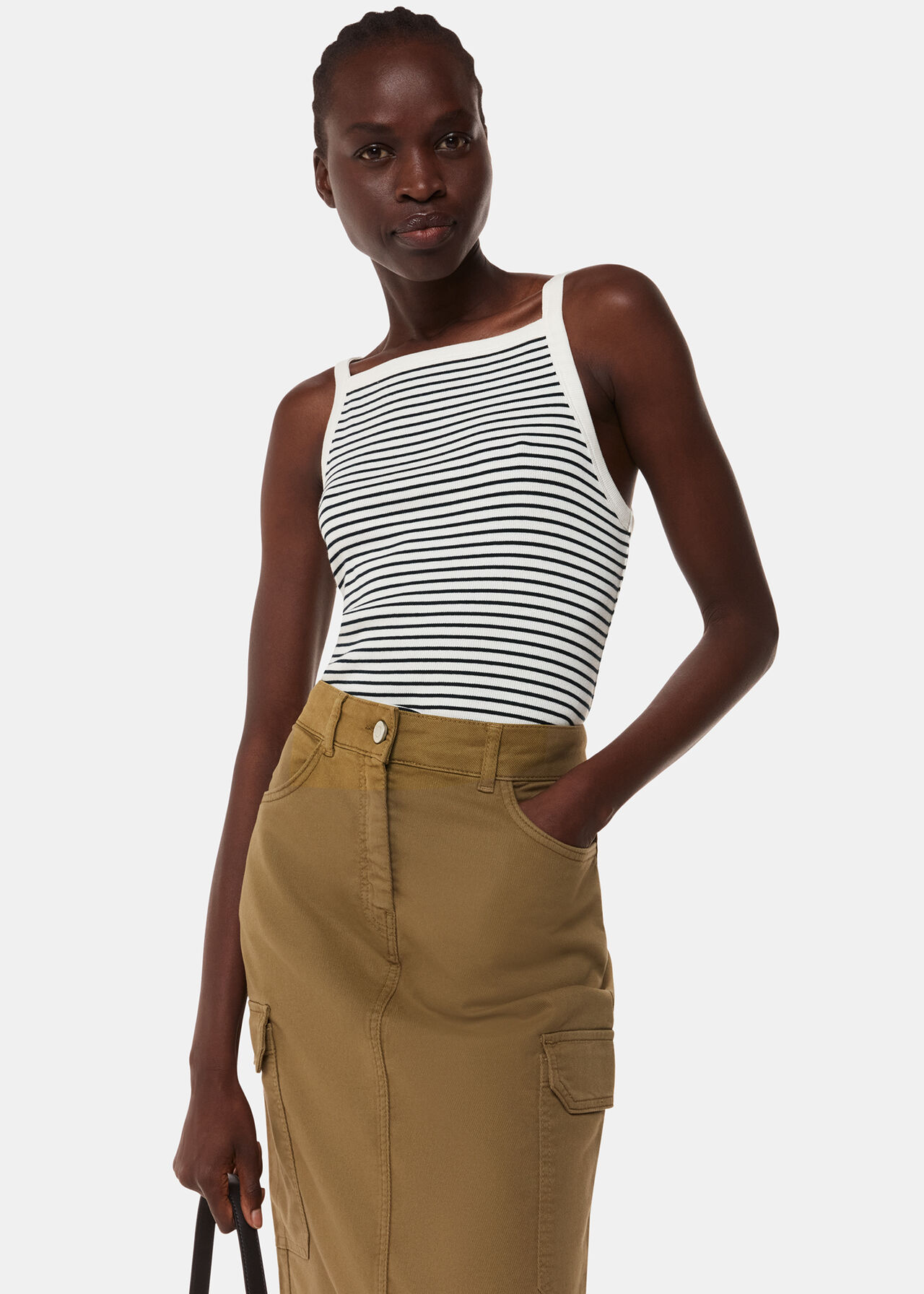 Straight Neck Stripe Vest
