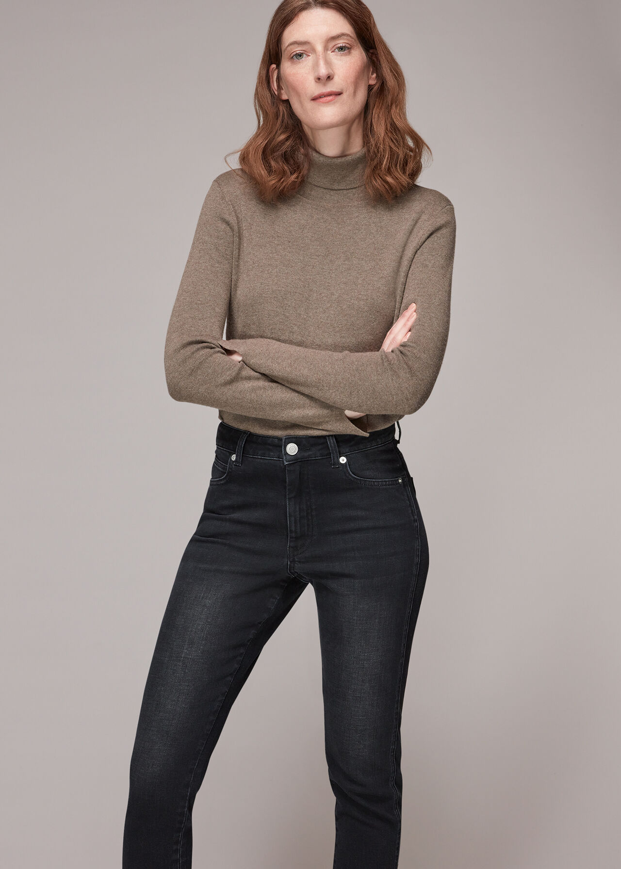 Black Authentic Slim Frayed Jean WHISTLES Whistles