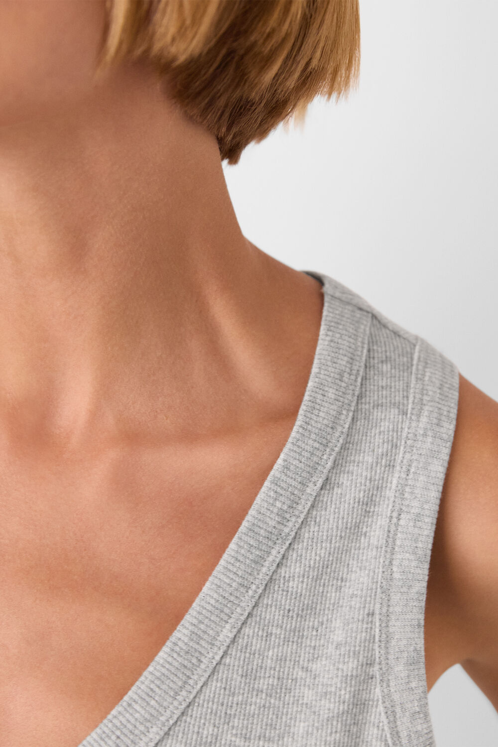 Grey Marl Ellis V Neck Jersey Vest