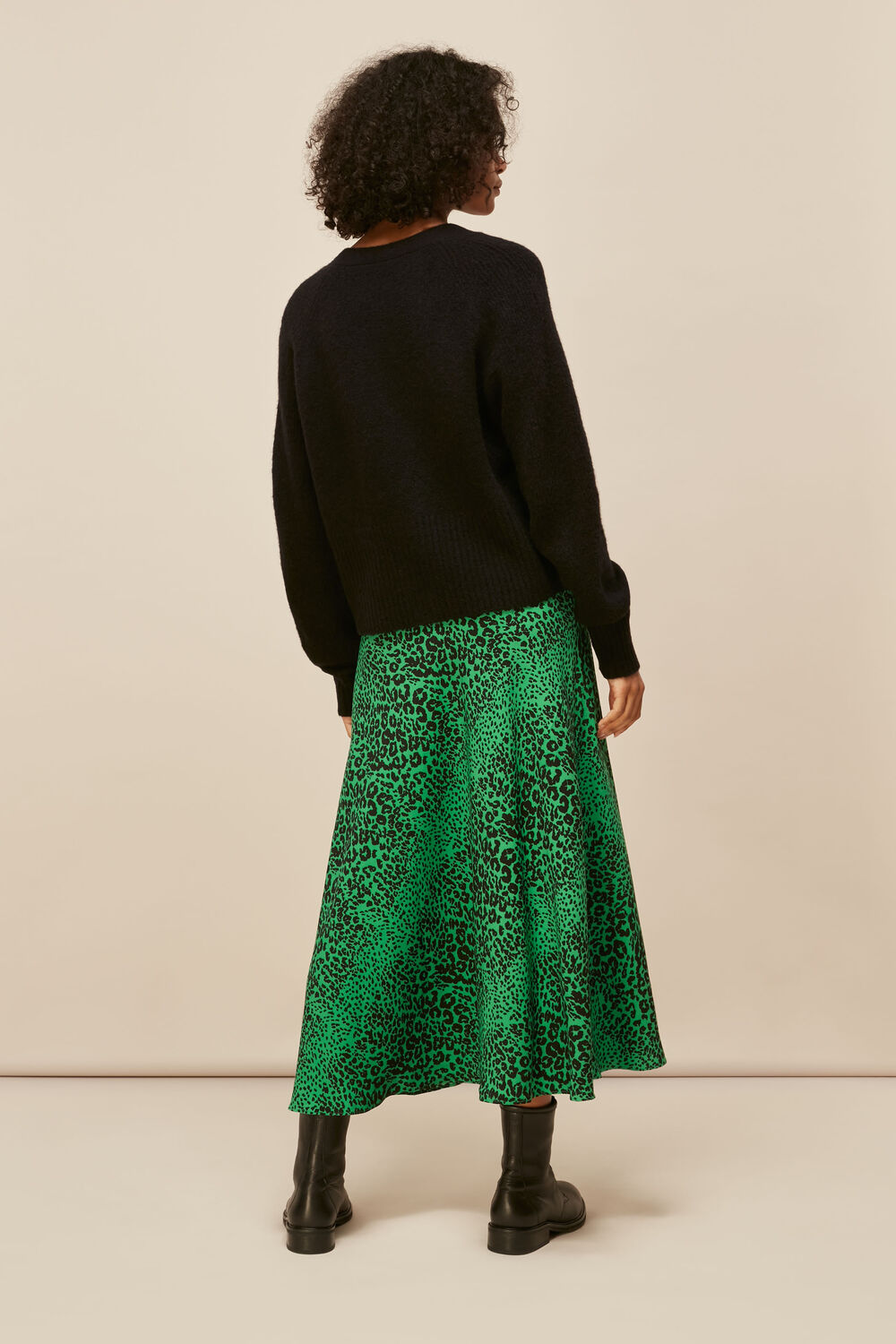 Speckled Animal Bias Cut Skirt