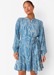 Petite Zebra Flippy Mini Dress