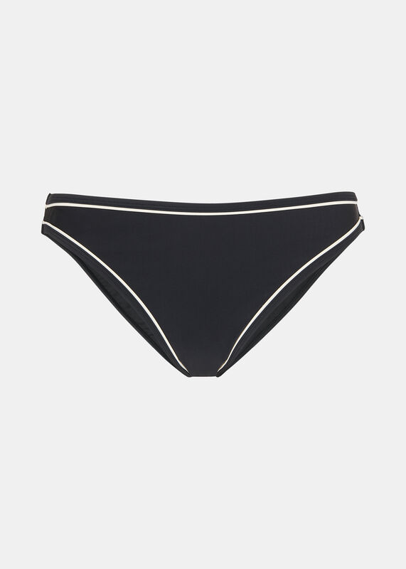 Black Piper Contrast Bikini Bottom