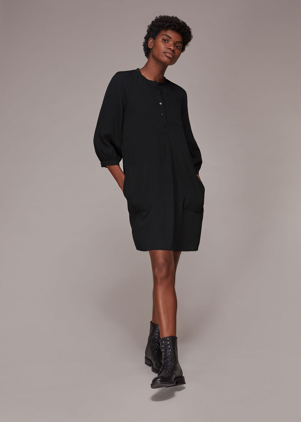 Black Crepe Cocoon Dress