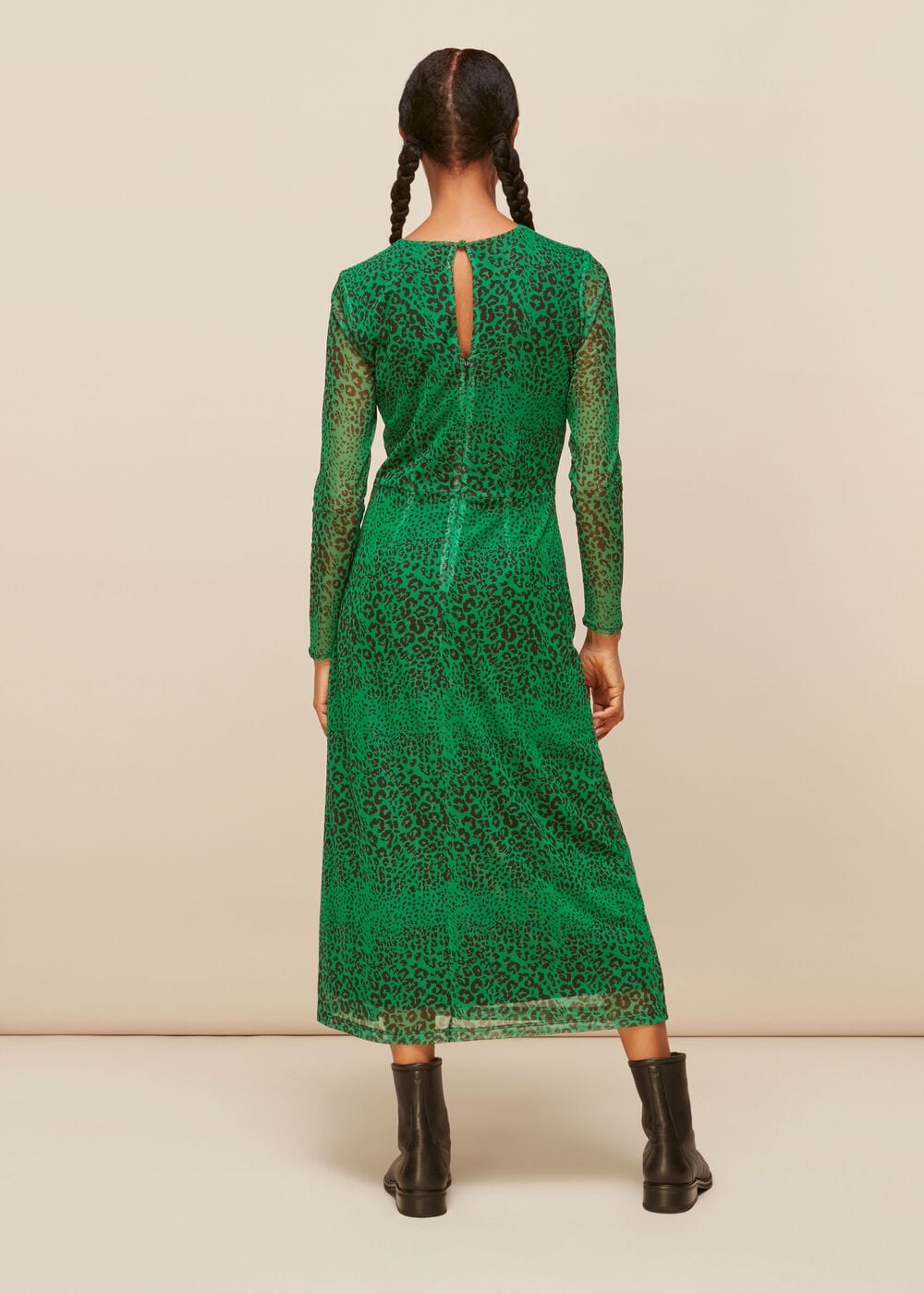 Speckled Animal Mesh Dress