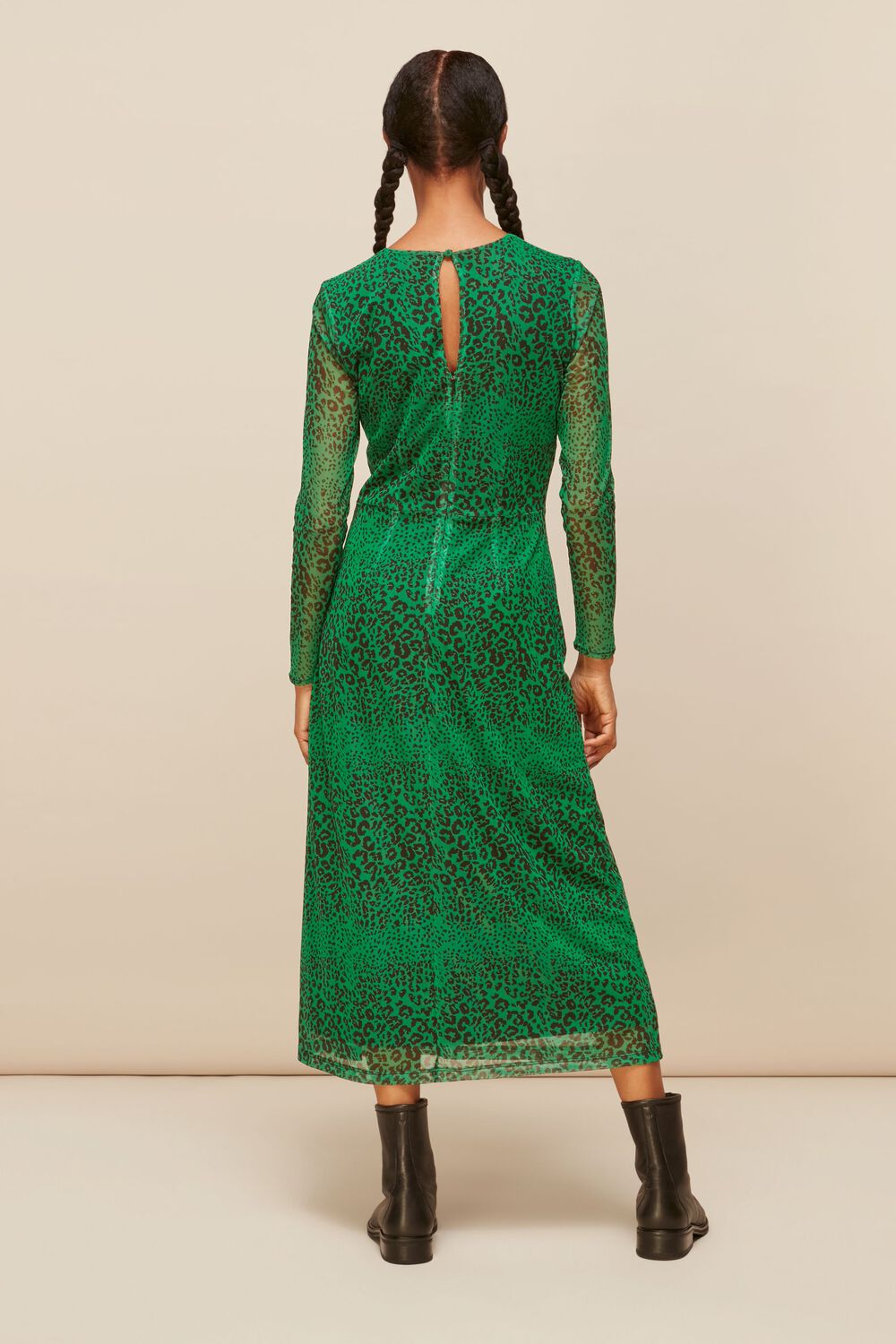 Speckled Animal Mesh Dress