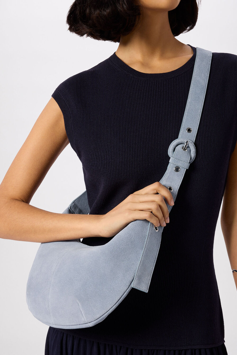 Small Sia Suede Crossbody Bag