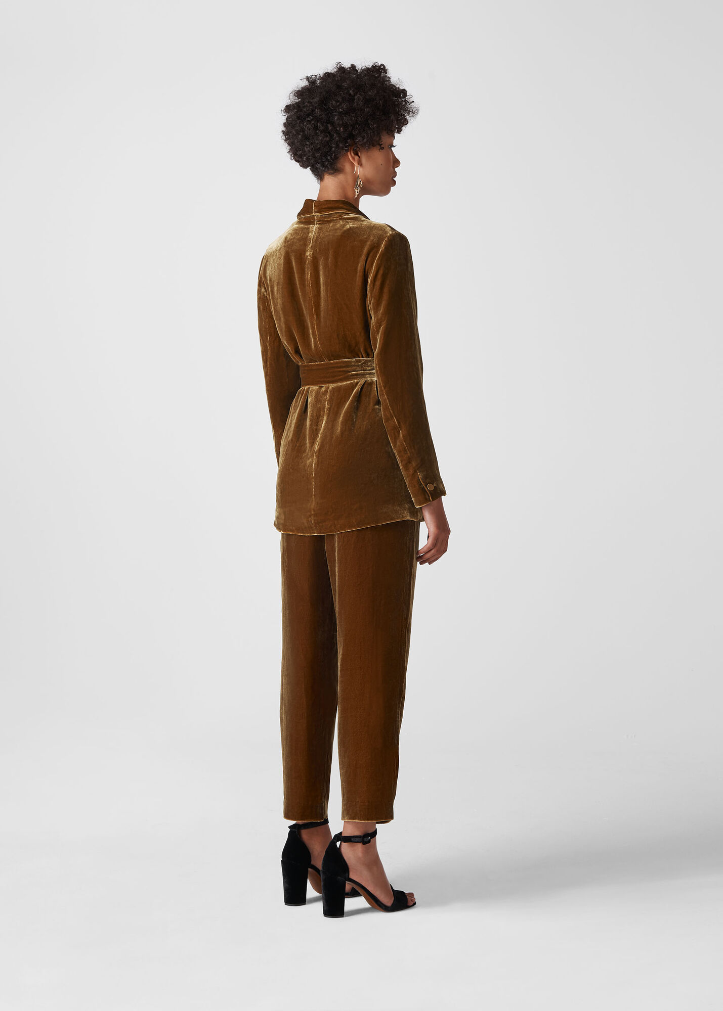 Gold Fringe Detail Velvet Jacket WHISTLES