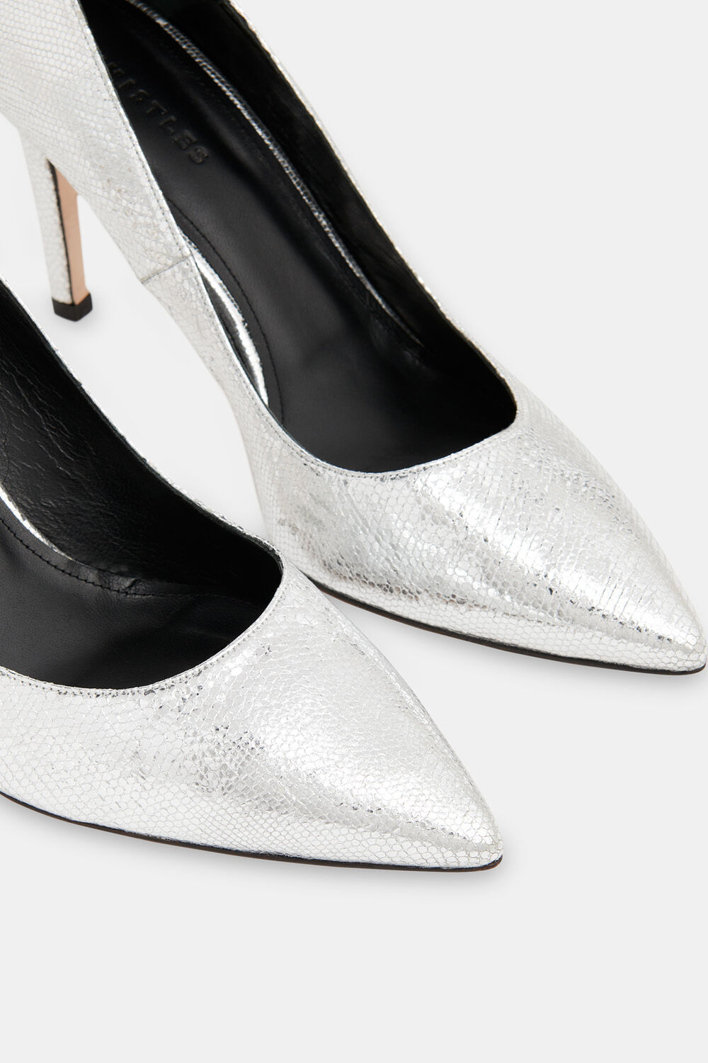 Silver Corie Textured Heeled Pump