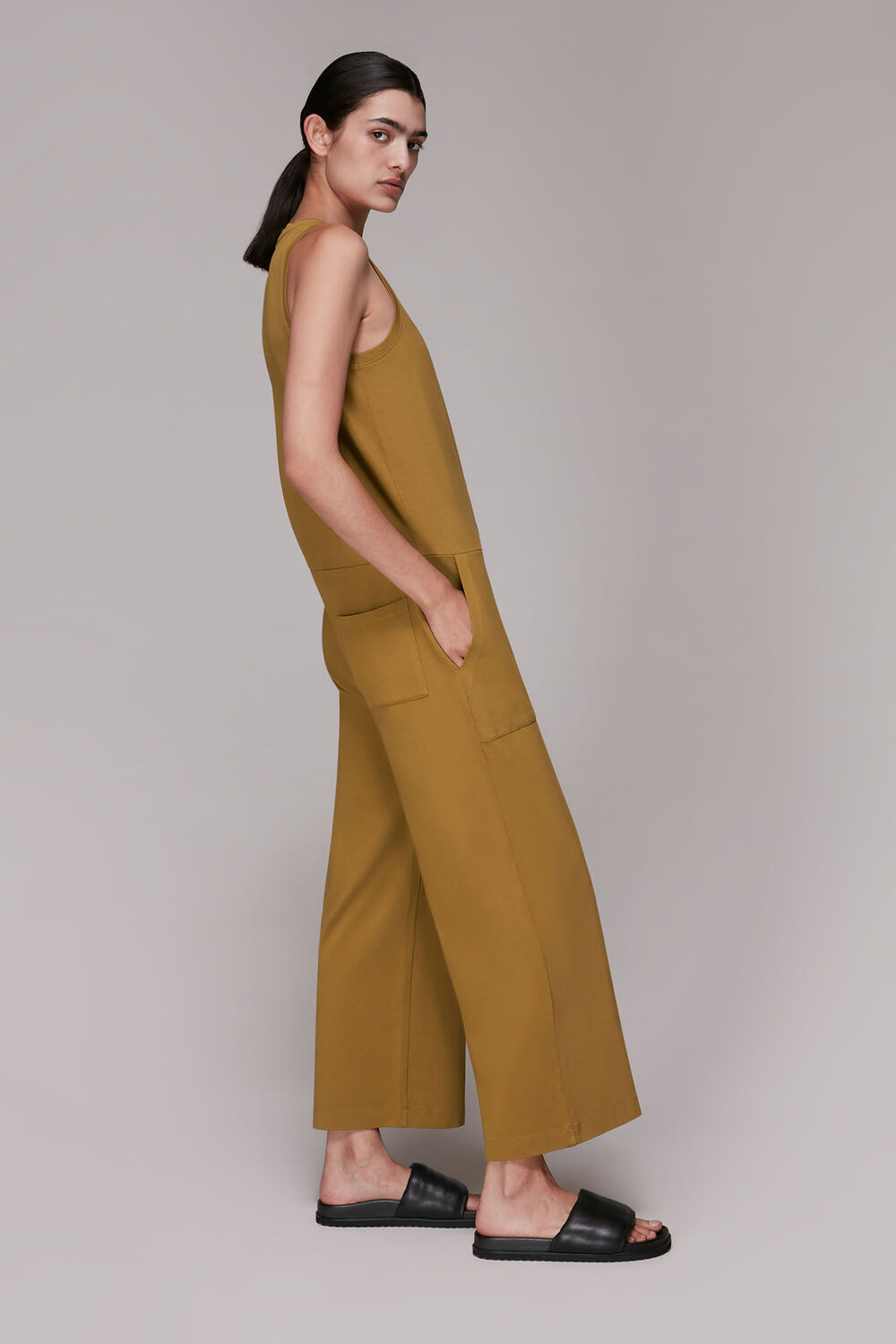 Jersey Button Front Jumpsuit