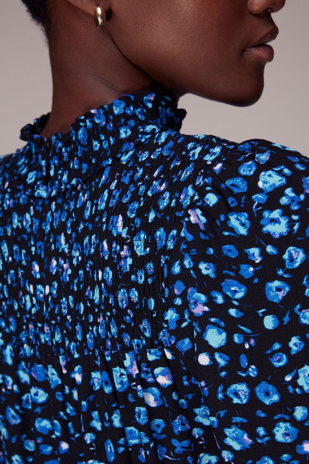 Blurred Floral Trapeze Dress