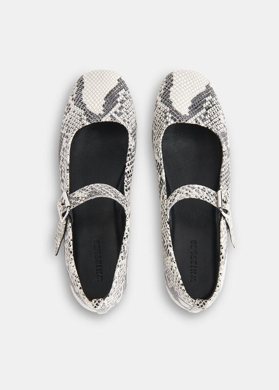 Black Elba Snake Ballet Pump