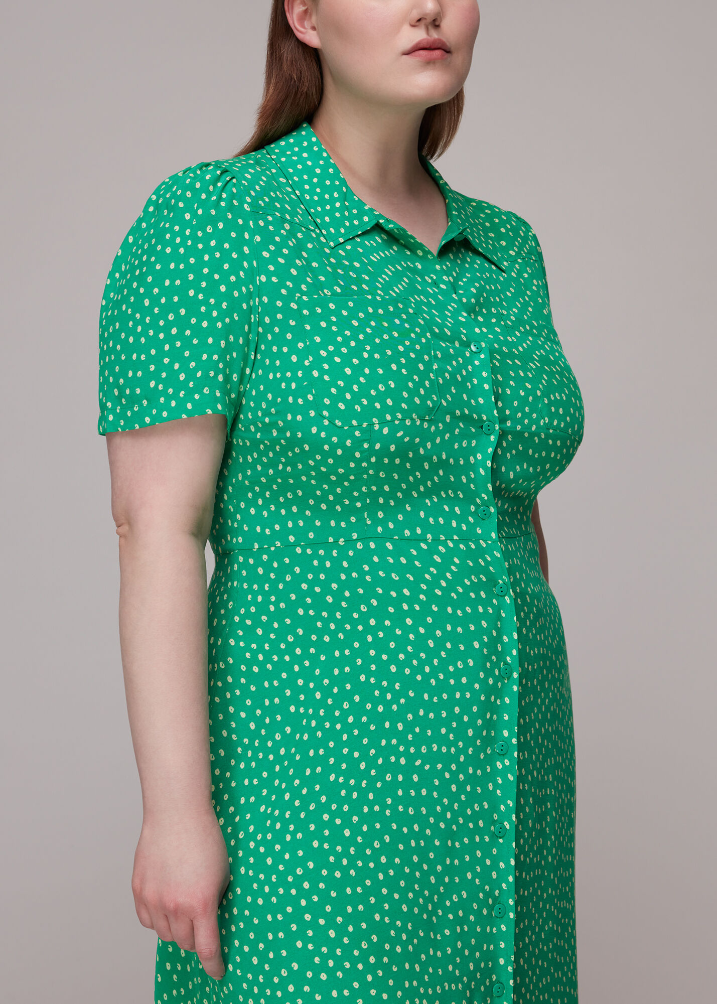 Whistles green spot dress clearance