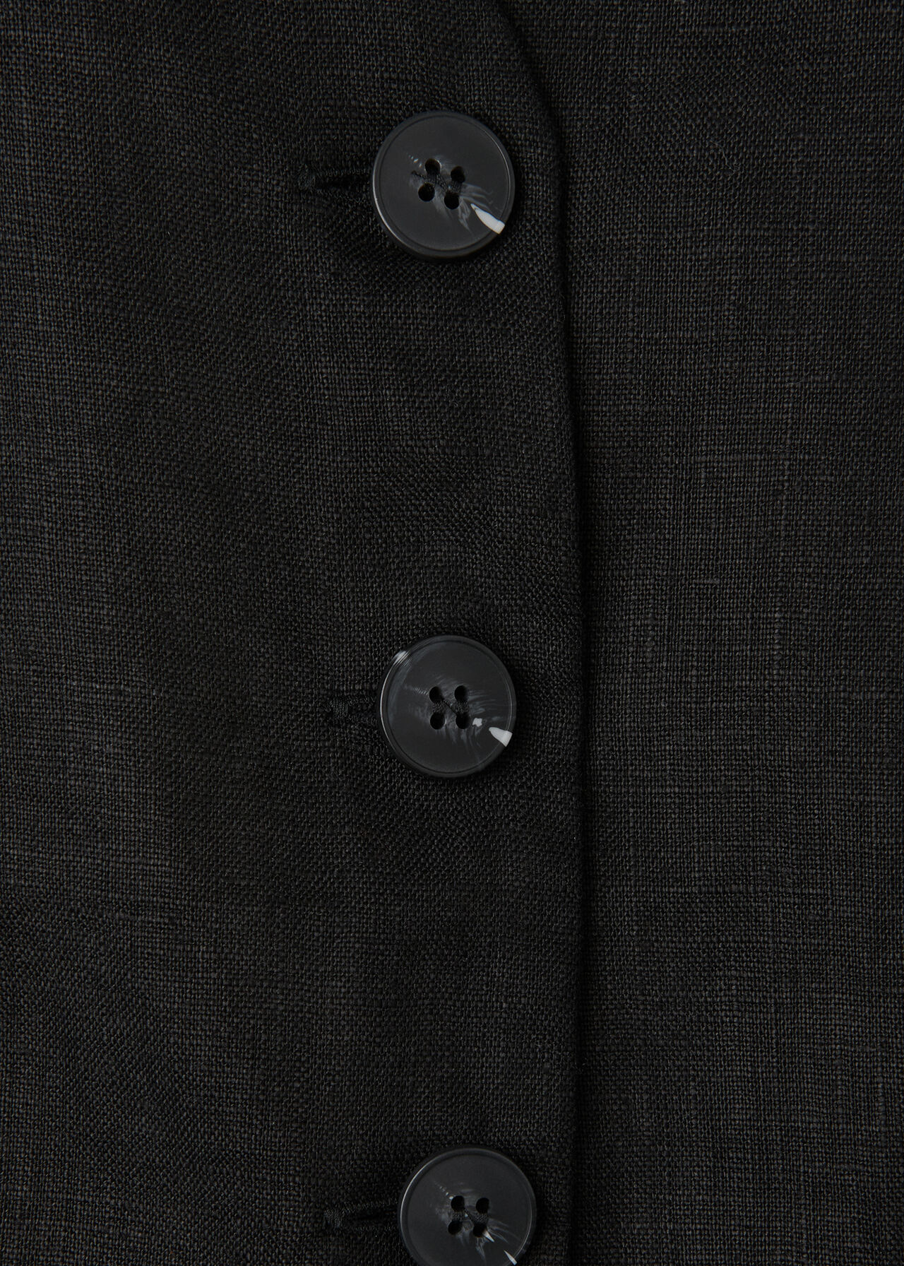 Black Molly Linen Waistcoat Coord