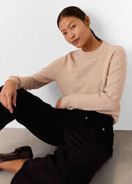 Petite High Waist Cord Barrel Jean