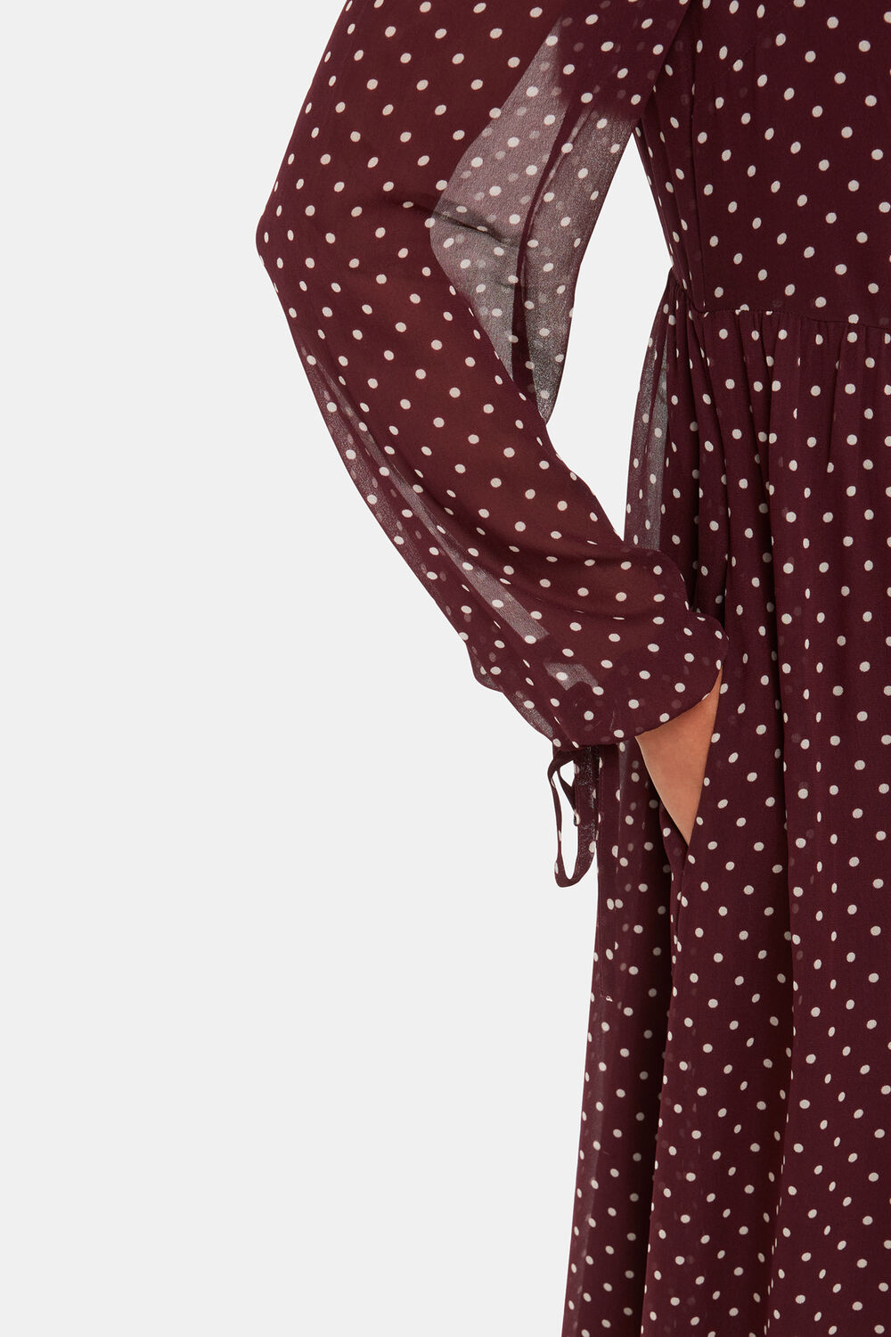 Spot Print Trapeze Midi Dress